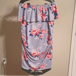 Pinkblush Floral Off Shoulder Maternity Dress